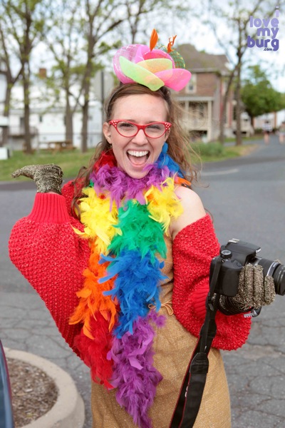 woman with camera in costume