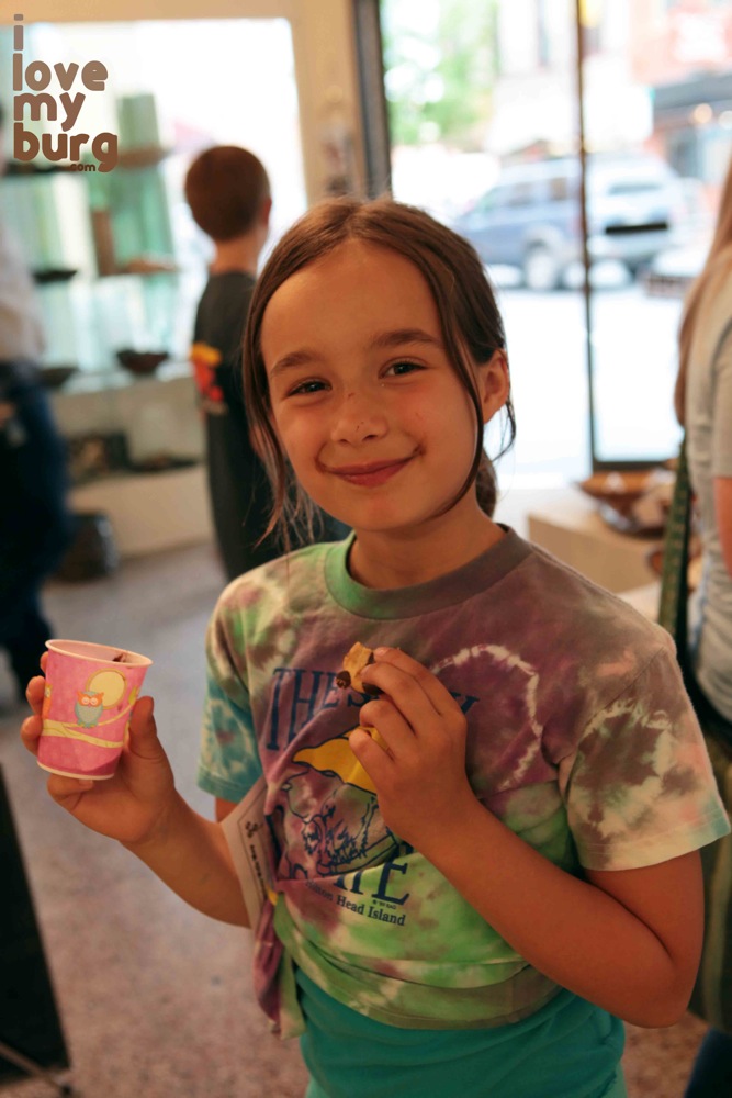 child eating chocolate