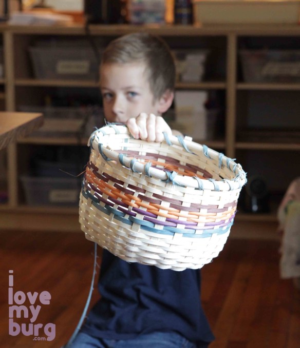 boy holding basket