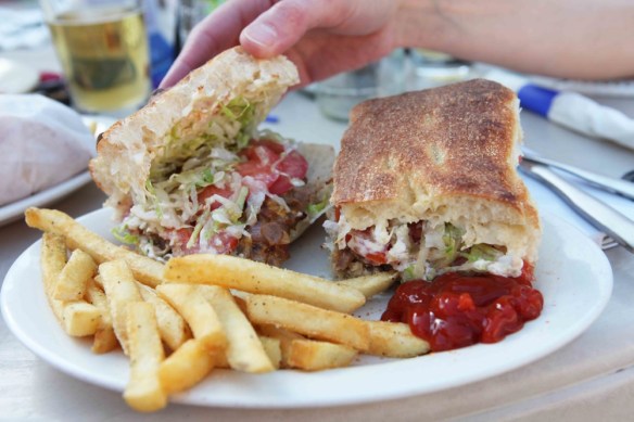 steak and cheese with fries