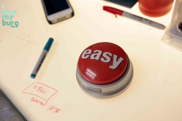 desk with Easy button