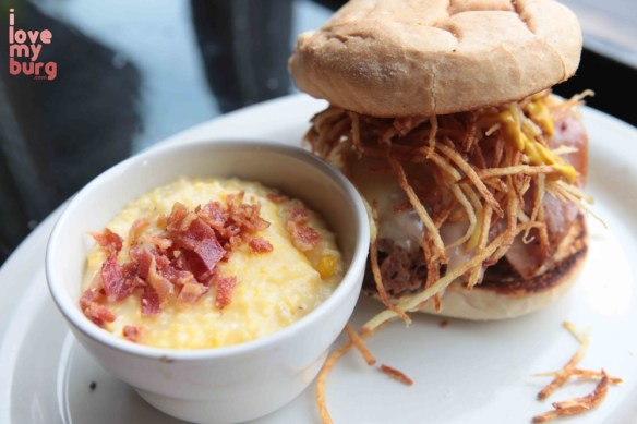 burger with grits