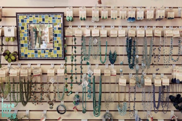 wall of necklaces