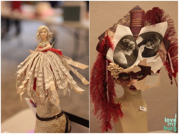altered book doll and mask